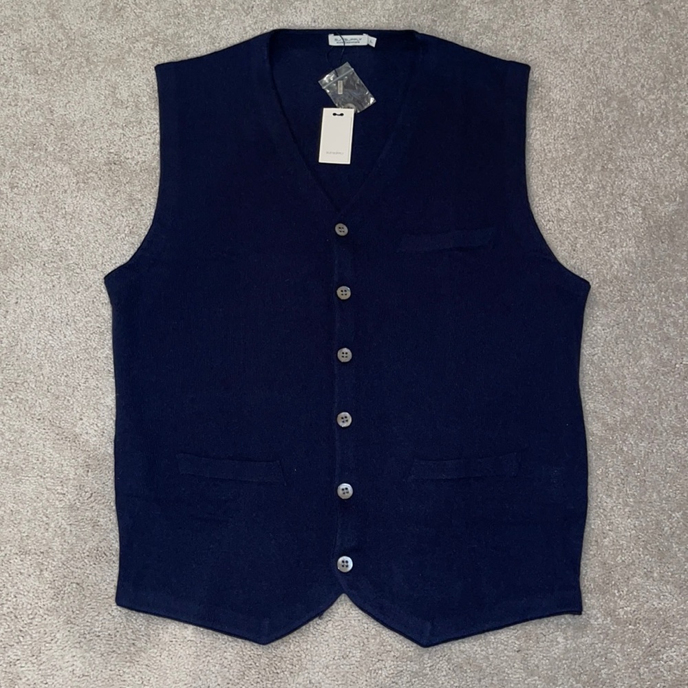 BRAND NEW Suitsupply navy cashmere waistcoat